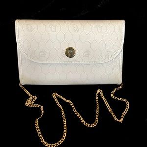 Authentic Christian Dior White Leather Clutch
